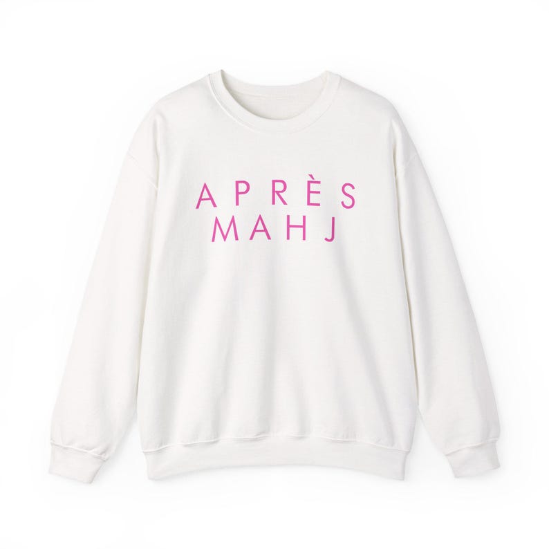 Après Mahj Sweatshirt | Minimalist Mahjong Crewneck for Women | Mahjong Club Gift White