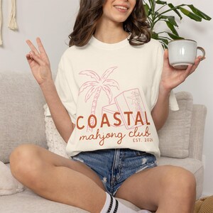 Camiseta del Club de Mahjong Costero / Regalo de Mahjong para Ella imagen 4
