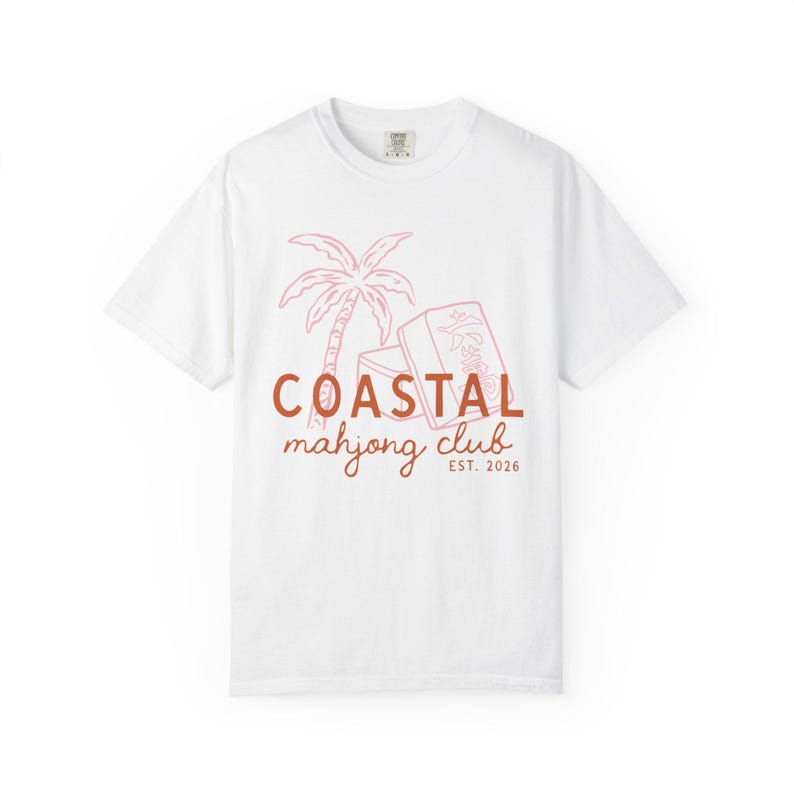 Camiseta del Club de Mahjong Costero / Regalo de Mahjong para Ella White