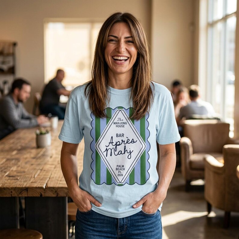 Apres Mahj Coastal Tee | Preppy Mahjong Shirt for Her image 4