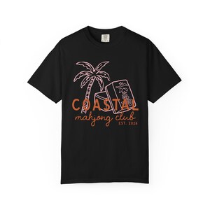 Camiseta del Club de Mahjong Costero / Regalo de Mahjong para Ella Black