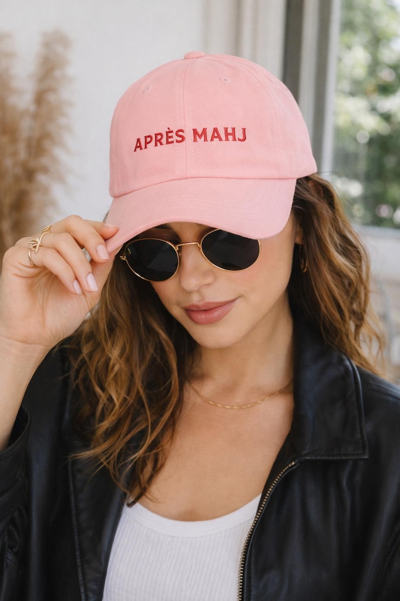 Apres Mahj Baseball Cap, Embroidered Mahjong Hat, Classic Cap for Mahjong Enthusiasts, Game Nights, Mahjong Player Gift image 3