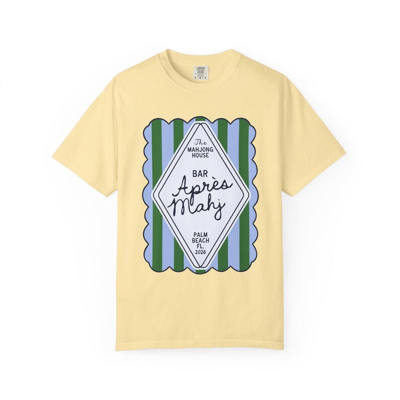 Apres Mahj Coastal Tee | Preppy Mahjong Shirt for Her Banana