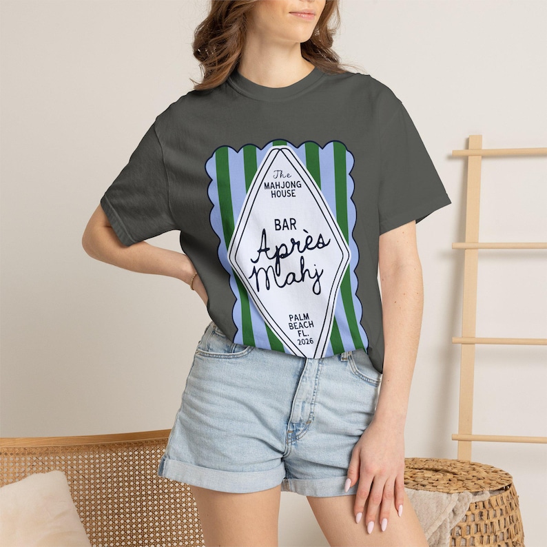 Apres Mahj Coastal Tee | Preppy Mahjong Shirt for Her image 7