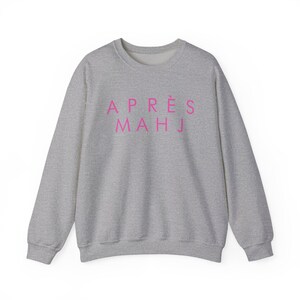Après Mahj Sweatshirt | Minimalist Mahjong Crewneck for Women | Mahjong Club Gift Sport Grey