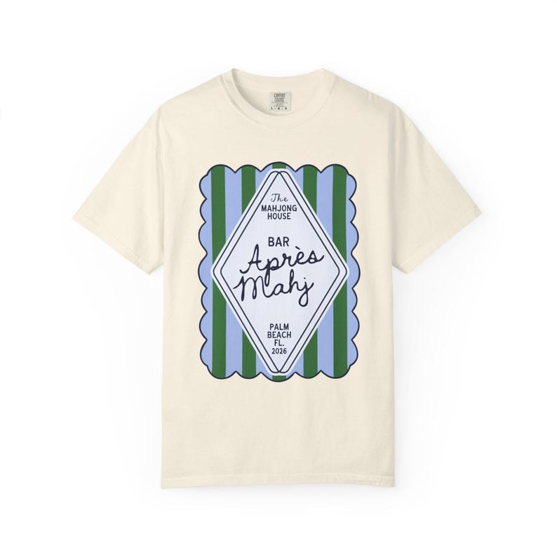 Apres Mahj Coastal Tee | Preppy Mahjong Shirt for Her Ivory