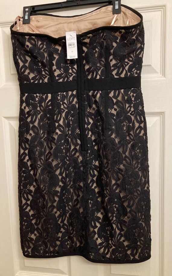 Loft NWT Size 8 Black Lace Overlay Nude Strapless Dress - Etsy Loft NWT Size 8 Black Lace Overlay Nude Strapless Dress - Etsy