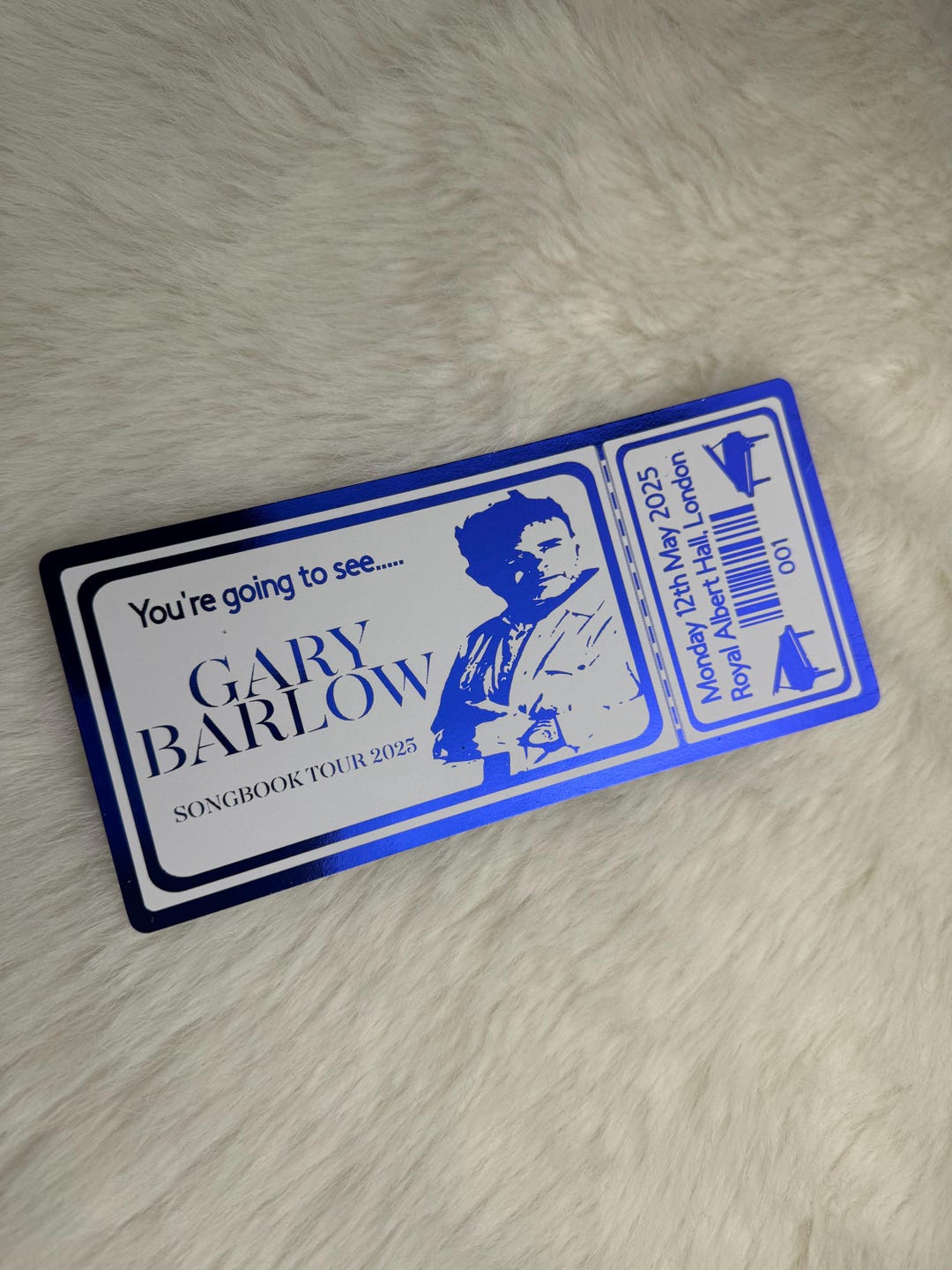 Gary Barlow Souvenir Gift Ticket for Songbook 2025 Concert Tour