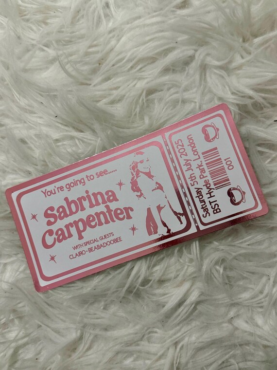 【非売品】Sabrina Carpenter 2023 Live グッズ Sabrina Carpenter Foil Event Souvenir Ticket for London Hyde