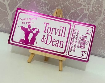 Torvill and Dean Foil Event Souvenir ticket for the last tour - Handmade, customised concert token