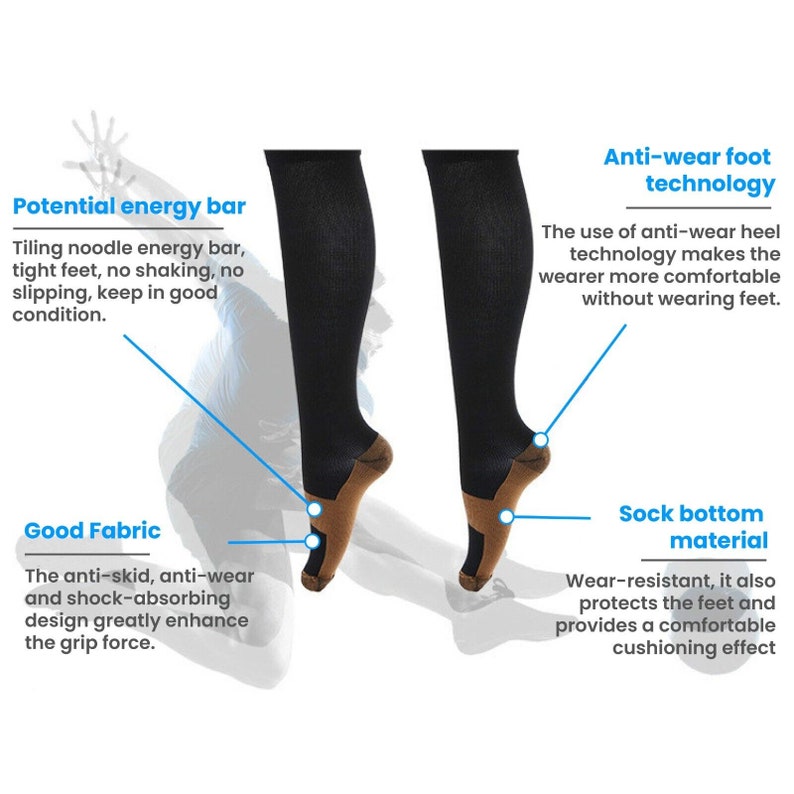 Compression Socks Hg Knee High Copper Men's / Womens SXXL USA Etsy