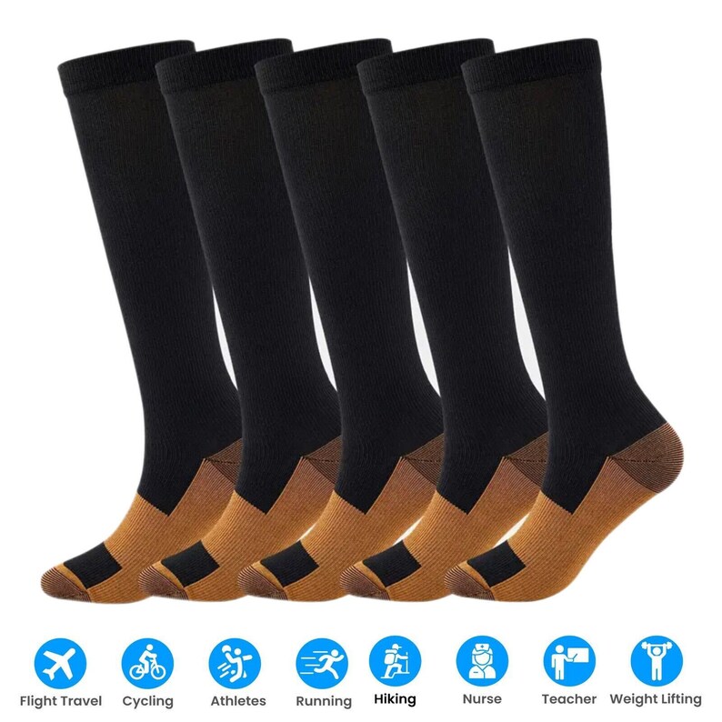 Compression Socks Hg Knee High Copper Men's / Womens SXXL USA Etsy
