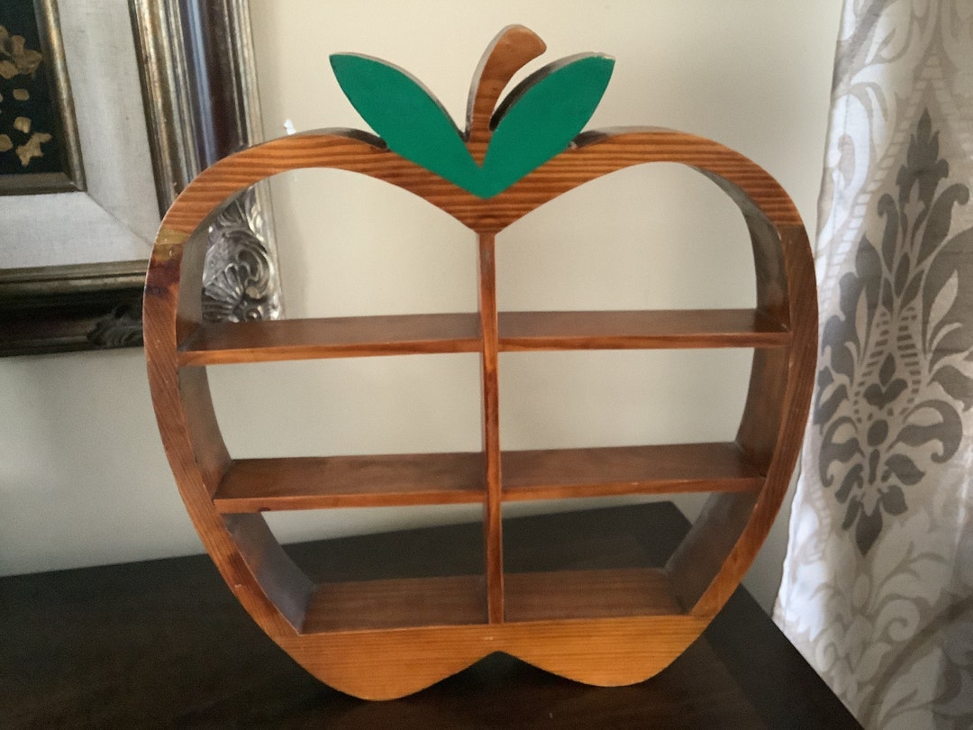 Wall Shelf Wooden Apple Shelf Wooden Shelf Apple Curio Shelf Etsy
