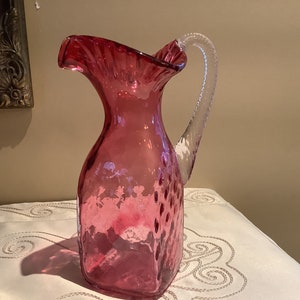 Cranberry pitcher red glass pitcher
