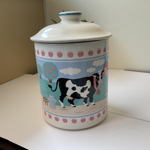 Cow Farmhouse large Canister Cookie Jar