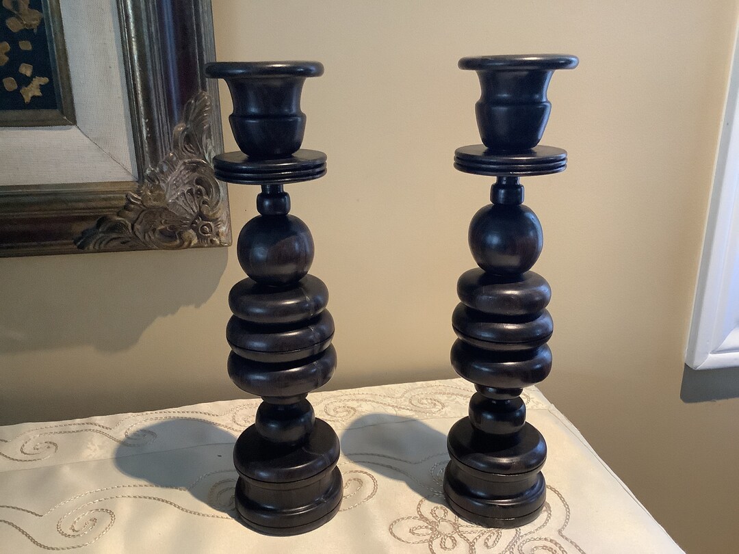 Wooden Candlesticks Hand Turned Candle Holder Etsy