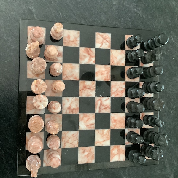 Stone Chess Set Etsy