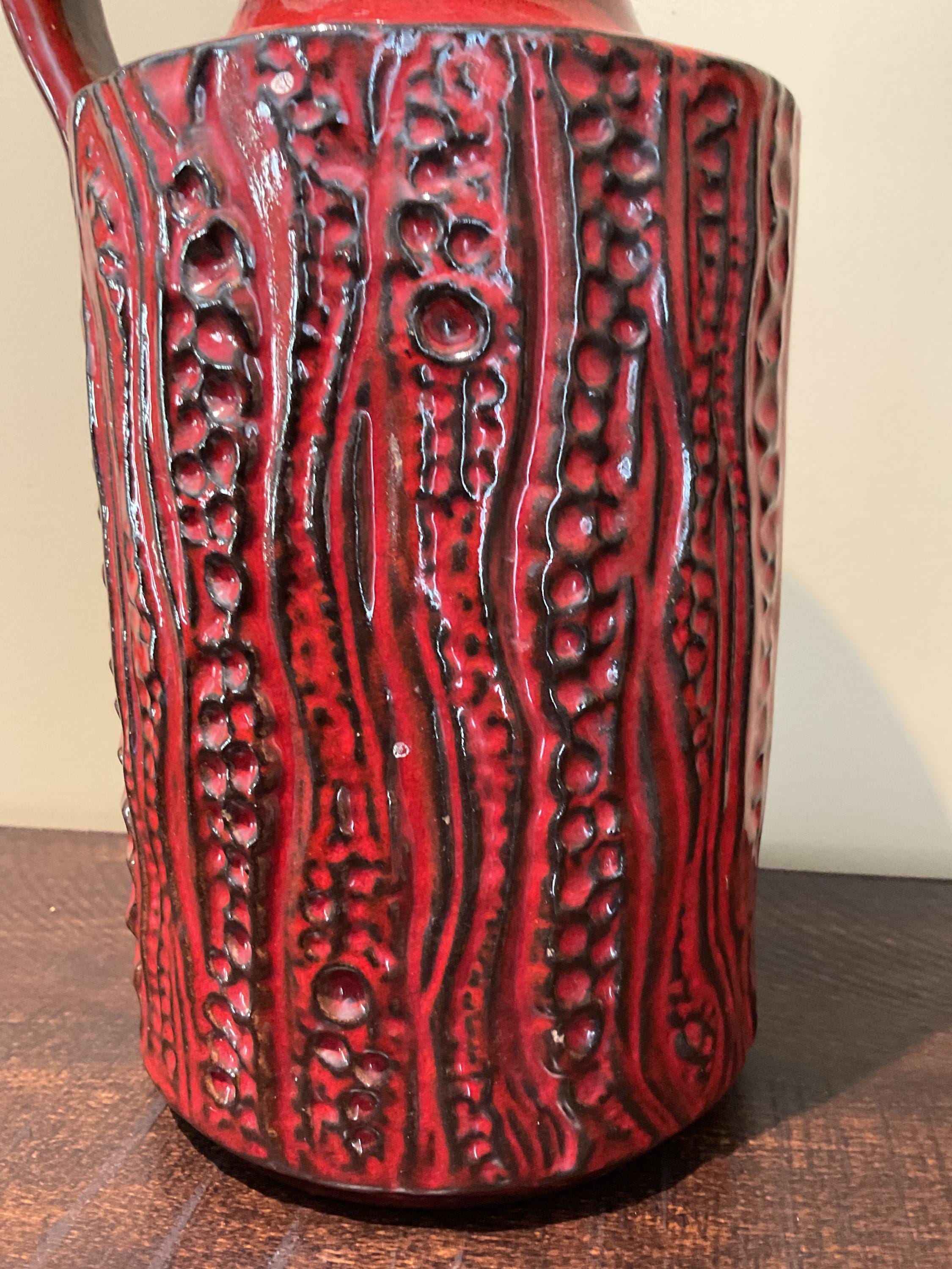 西ドイツヴィンテージ赤花瓶Art Pottery Duemler&Breiden 西ドイツヴィンテージ赤花瓶Art Pottery Duemler&Breiden 西ドイツ