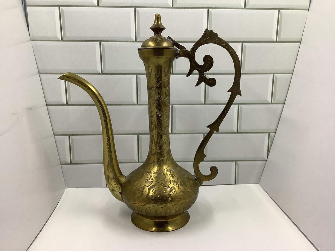 Brass Teapot India 60s Brass Teapot Dallas Teapot Etsy