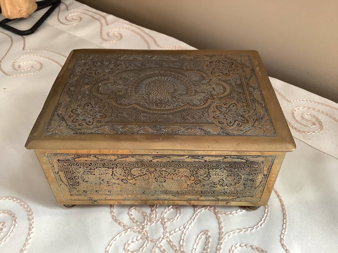 Brass Music Box Vintage Jewelry Box Musical Etsy
