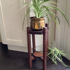 Vintage Blumentisch / Blumenbank aus Holz