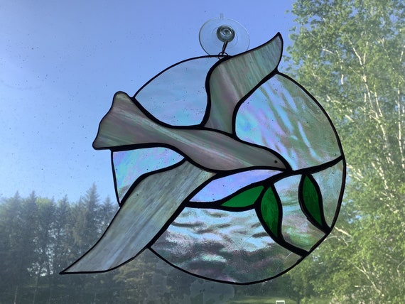 Stained Glass Bird Stained Glass Gull Bird Suncatcher - Etsy