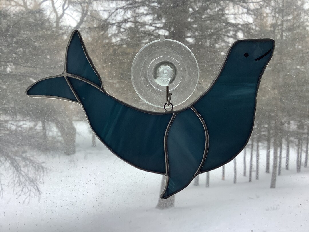 Stained Glass Seal Seal Suncatcher Seal Sun Catcher Etsy Ireland