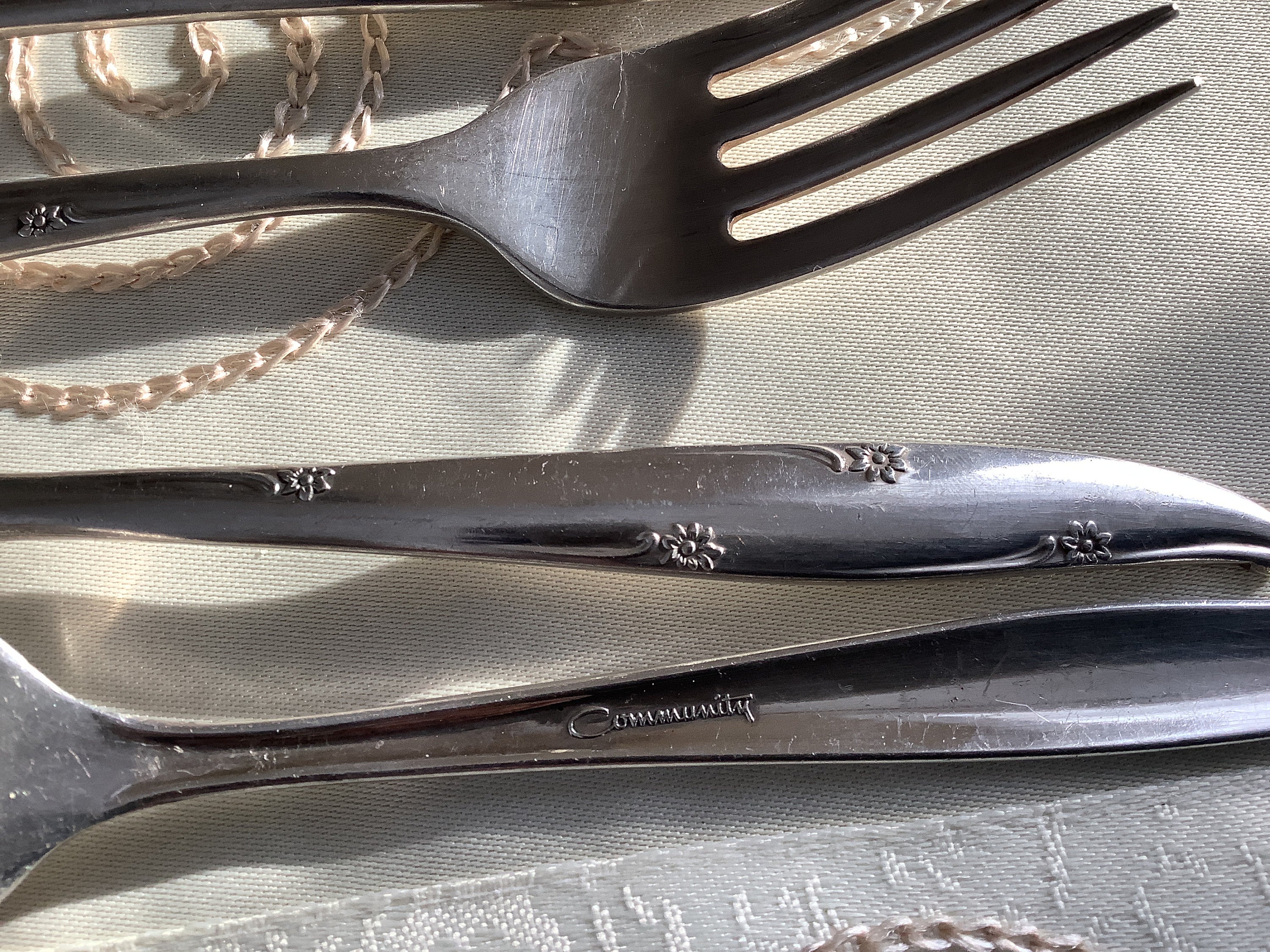 Community Flatware Silver Flower Flatware Forest Flower Etsy