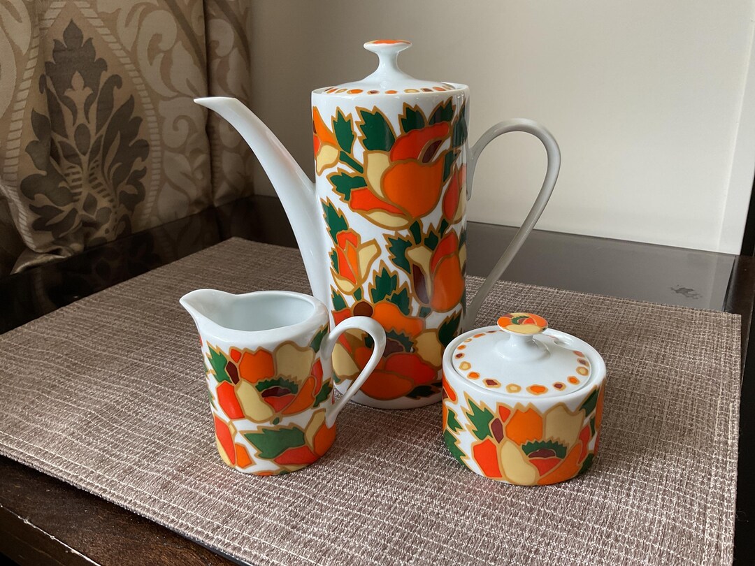 Full Retro Tea Set Retro Tea Set Pot Cream Sugar Brazil - Etsy