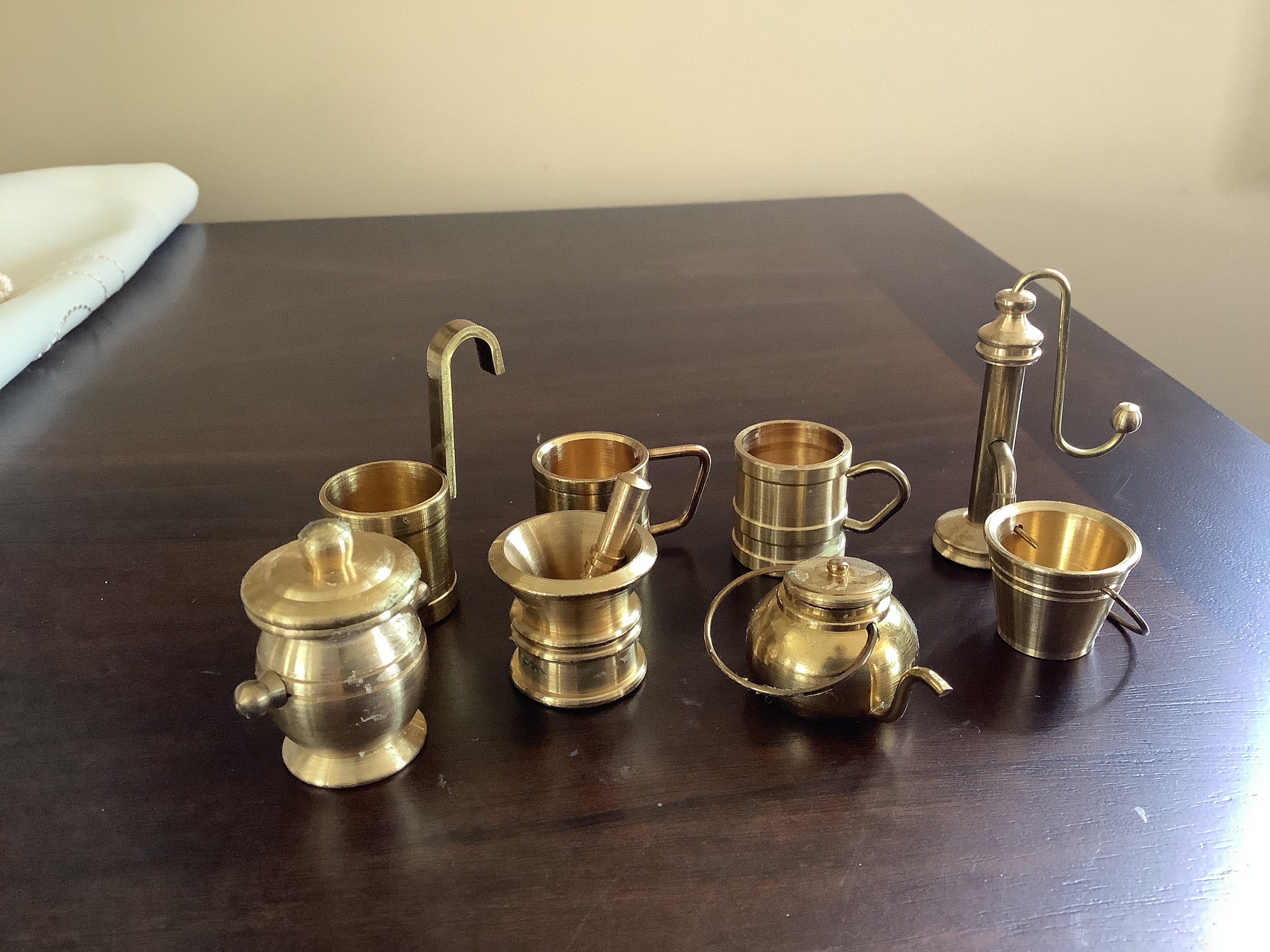 Brass Big 6 Real Cooking Miniature Kitchen set