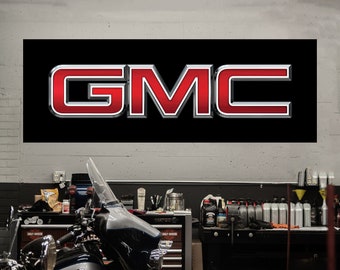 GMC Badge Logo Banner |  Gift for Him | Man Cave Decor | Father's Day Gift