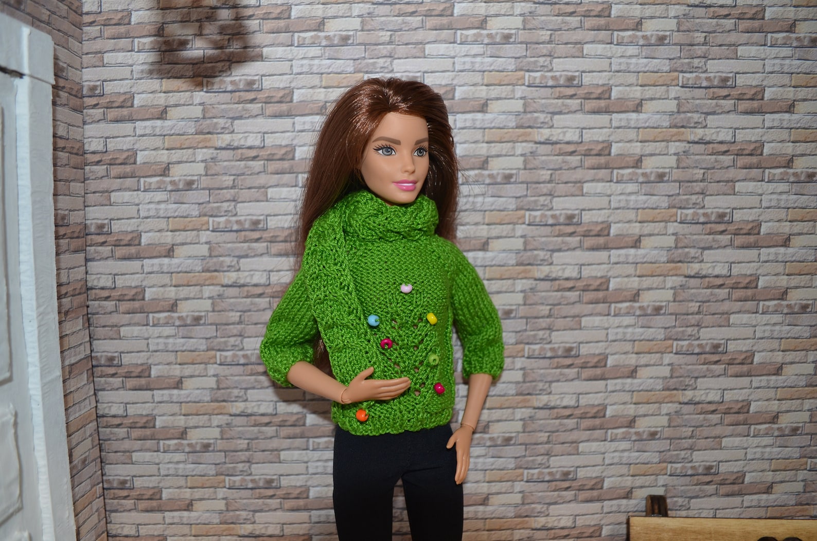 Knitting pattern Barbie Christmas Jumper with a scarf PDF Etsy