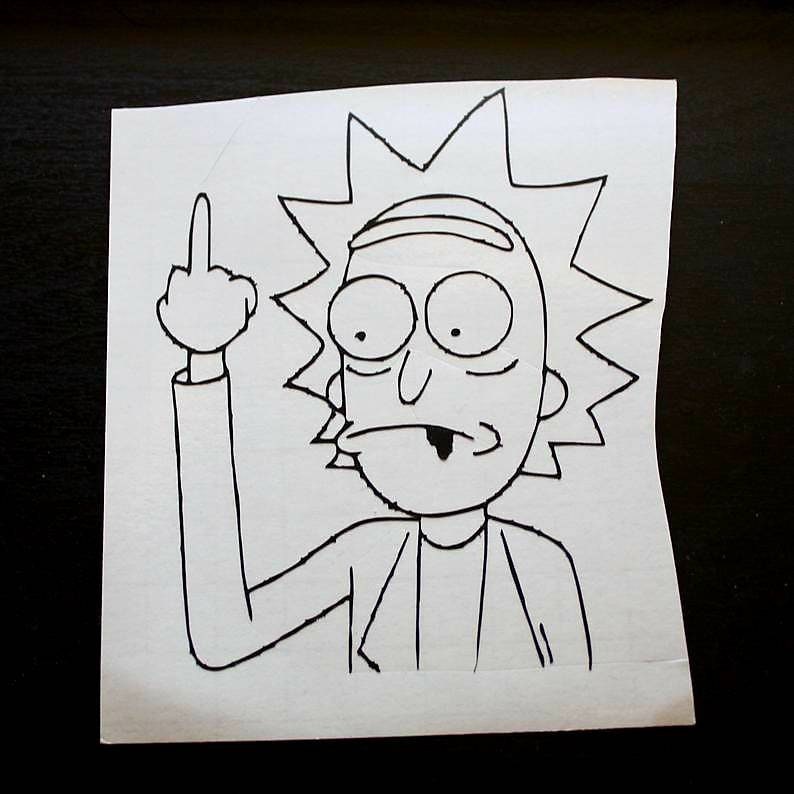 Drunk Rick Middle Finger Sticker Rick and Morty Decal | Etsy UK