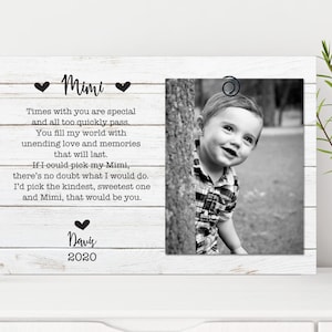 Personalized Mimi Picture Frame: Custom Grandparent Gift, 4x6 Photo