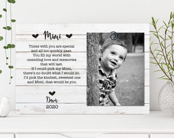 Personalized Mimi Picture Frame: Custom Grandparent Gift, 4x6 Photo