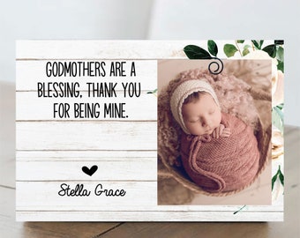 Personalized Godmother Christmas Gift -Godmother Picture Frame - Godmother Gift - Baptism Dedication Christening Gift - Godparents 5x7 Frame