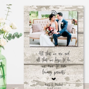 Wedding Gift for Parents – Personalized Picture Frame – Thank You Gift for Parents of the Bride or Groom – Custom Wedding Keepsake
