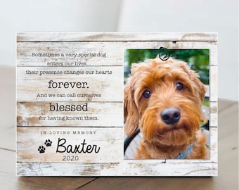 Personalized Pet Memorial Frame: Custom Dog & Cat Loss Gift