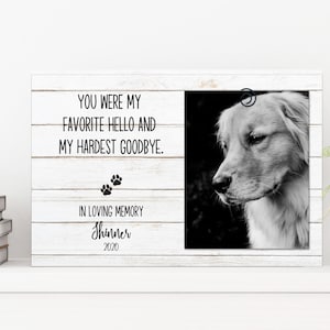 Personalized Pet Memorial Frame: Custom Dog & Cat Loss Gift