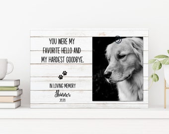 Personalized Pet Memorial Frame: Custom Dog & Cat Loss Gift