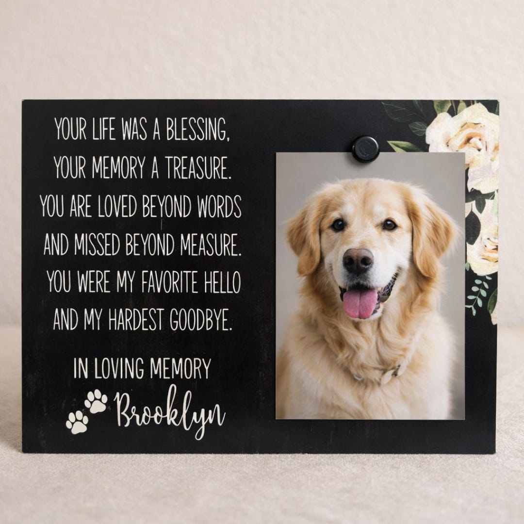 Pet Loss Picture Frame Dog Memorial Gift Personalized Pet Memorial ...