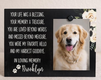 Pet Loss Picture Frame Dog Memorial Gift Personalized Pet Memorial Frame Sympathy Gift For Loss Of Dog Custom Dog Remembrance Gift Idea