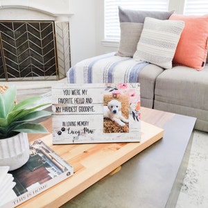 Personalized Pet Memorial Frame: Custom Dog Cat Loss Gift