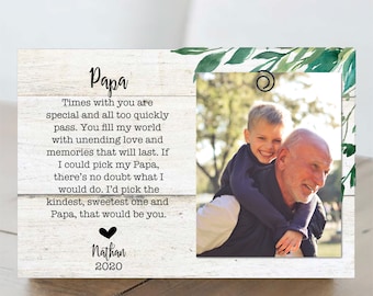 Personalized Papa Picture Frame: Gift from Grandkids, Custom Grandparent Gift