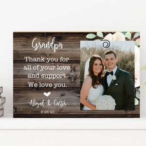 Wedding Gift For Grandpa Grandparents From Bride & Groom  Personalized Gift Picture Frame - Wedding Thank You Gift For Grandparents