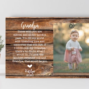 Personalized Grandpa Picture Frame: Gift from Grandkids, 4x6 Photo Clip
