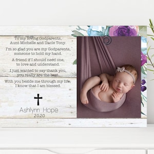 Personalized Godparents Gift Picture Frame – Baptism, Dedication, or Christening Gift – Custom 4x6 Frame from Godchild