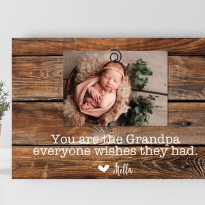 Personalized Grandpa Picture Frame: Custom Grandkids Gift, 4x6 Photo Clip
