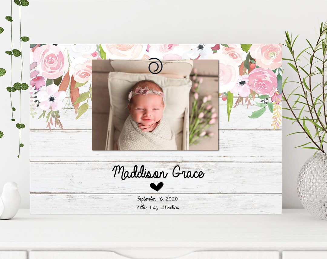 Personalized Baby Picture Frame: Custom Nursery Decor, Newborn Keepsake ...