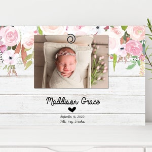 Personalized Baby Picture Frame: Custom Nursery Decor, Newborn Keepsake